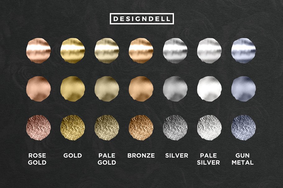 各种金属色图层样式 Foiled Photoshop Styles插图(2)