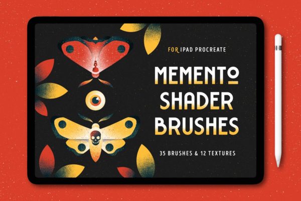 平板电脑手绘创造散点阴影效果处理Procreate笔刷下载 Shader Brushes for Procreate