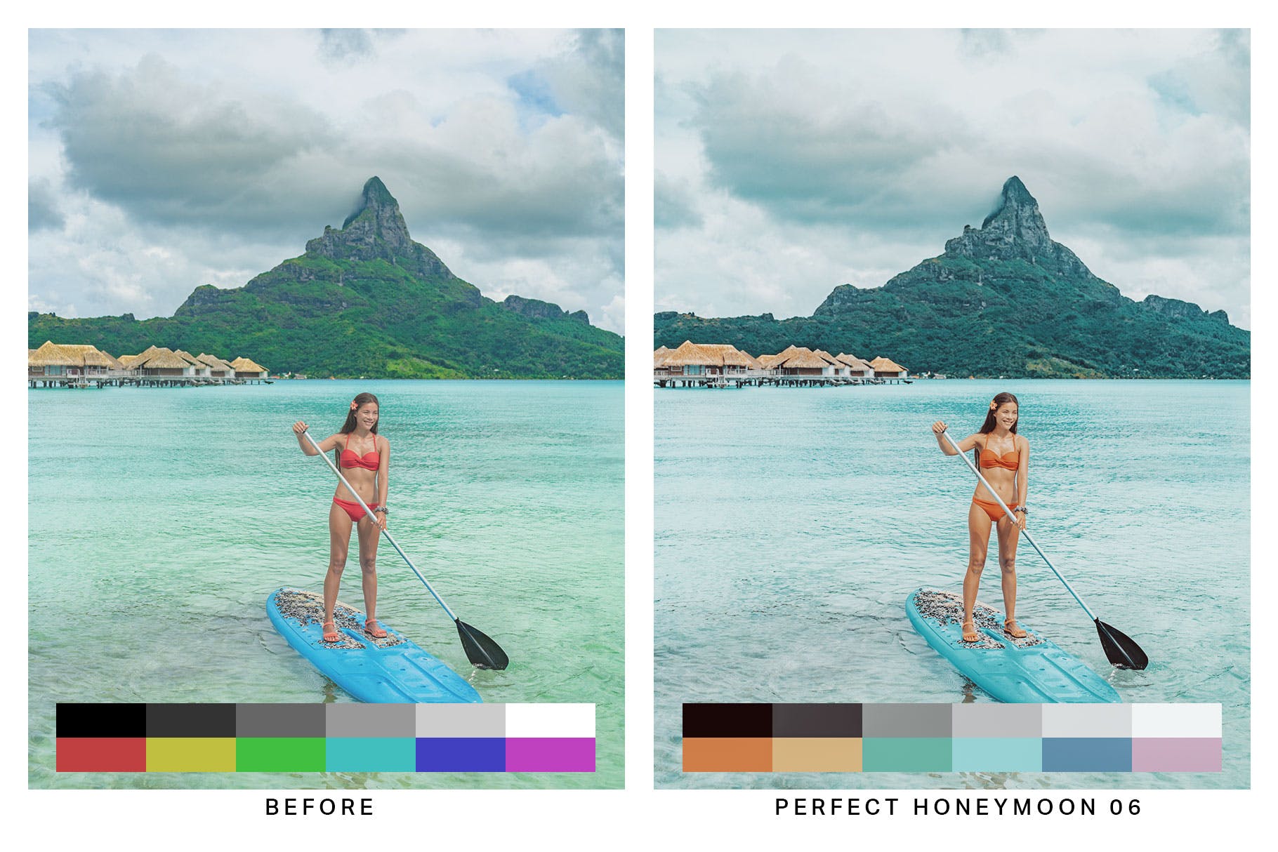 50款浪漫蜜月海岛旅行照片Lightroom预设&LUT 50 Bora Bora Lightroom Presets and LUTs插图(4)