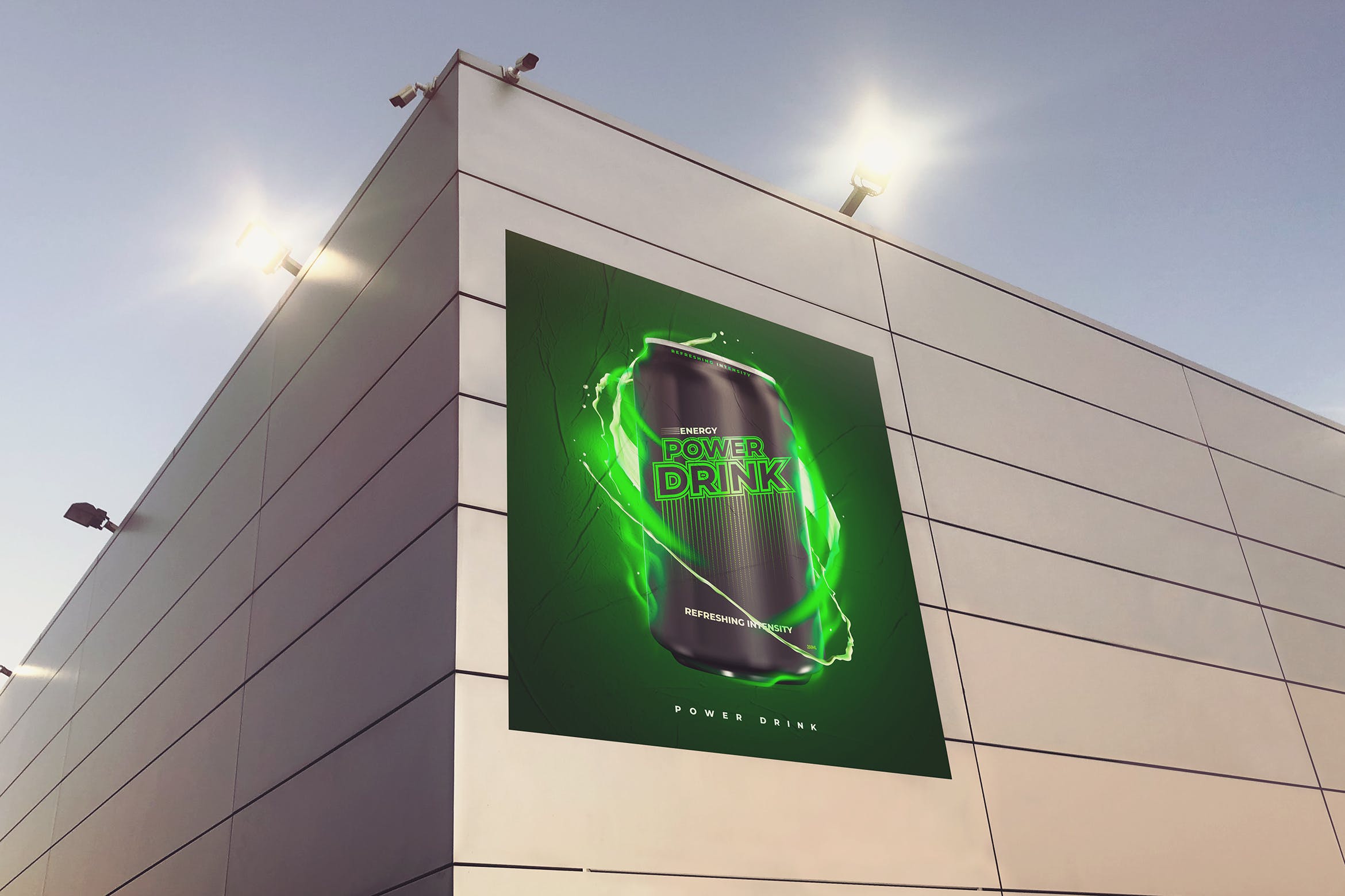 大楼外墙巨幅海报效果图样机素材库精选模板 Big Poster Mockup插图