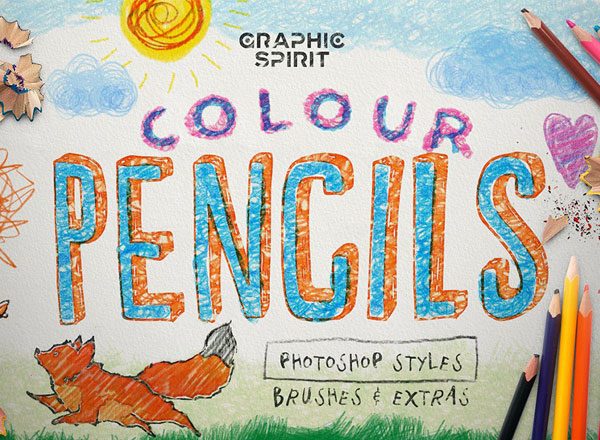 PS 图层样式彩色铅笔盒 COLOUR PENCIL BOX Photoshop Styles