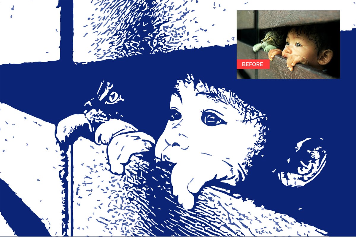 现代建筑/人物肖像邮票艺术ps动作下载 Stamp Art Photoshop Action插图(14)