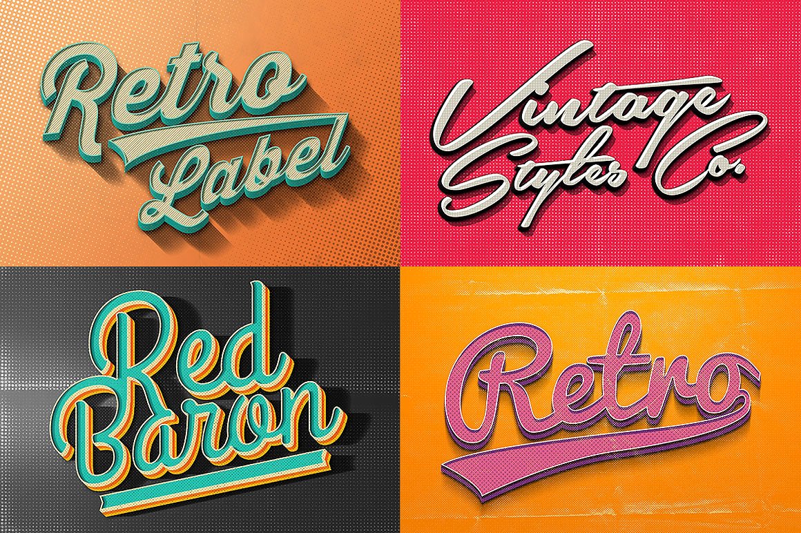 素材库下午茶：150款3D文字效果的PS图层样式 150 3D Text Effects for Photoshop–2.61 GB插图(22)