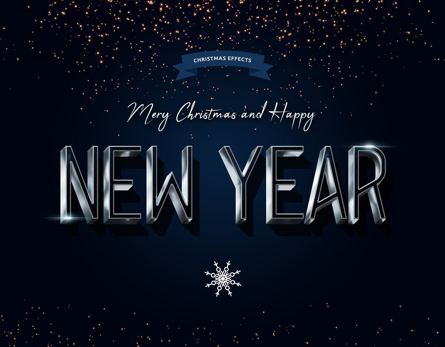 圣诞节主题海报文字样式PSD分层模板 Christmas Text Effects插图(4)