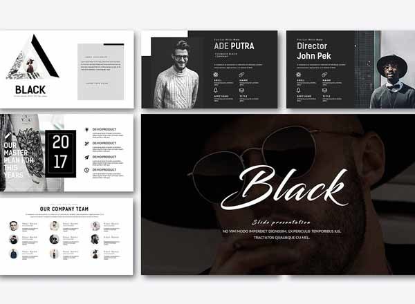 黑色极简PPT模版下载[key]