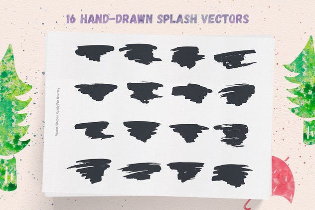 超级水彩绘画设计师工具包[ps水彩笔刷/样式/纹理] Artistic Studio: Watercolor Toolkit插图(7)