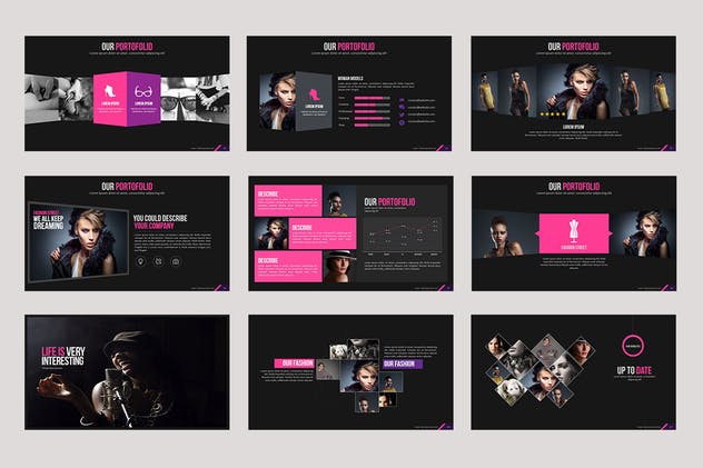 时尚品牌设计PPT幻灯片演示模板 Fashion Powerpoint Presentation插图(11)