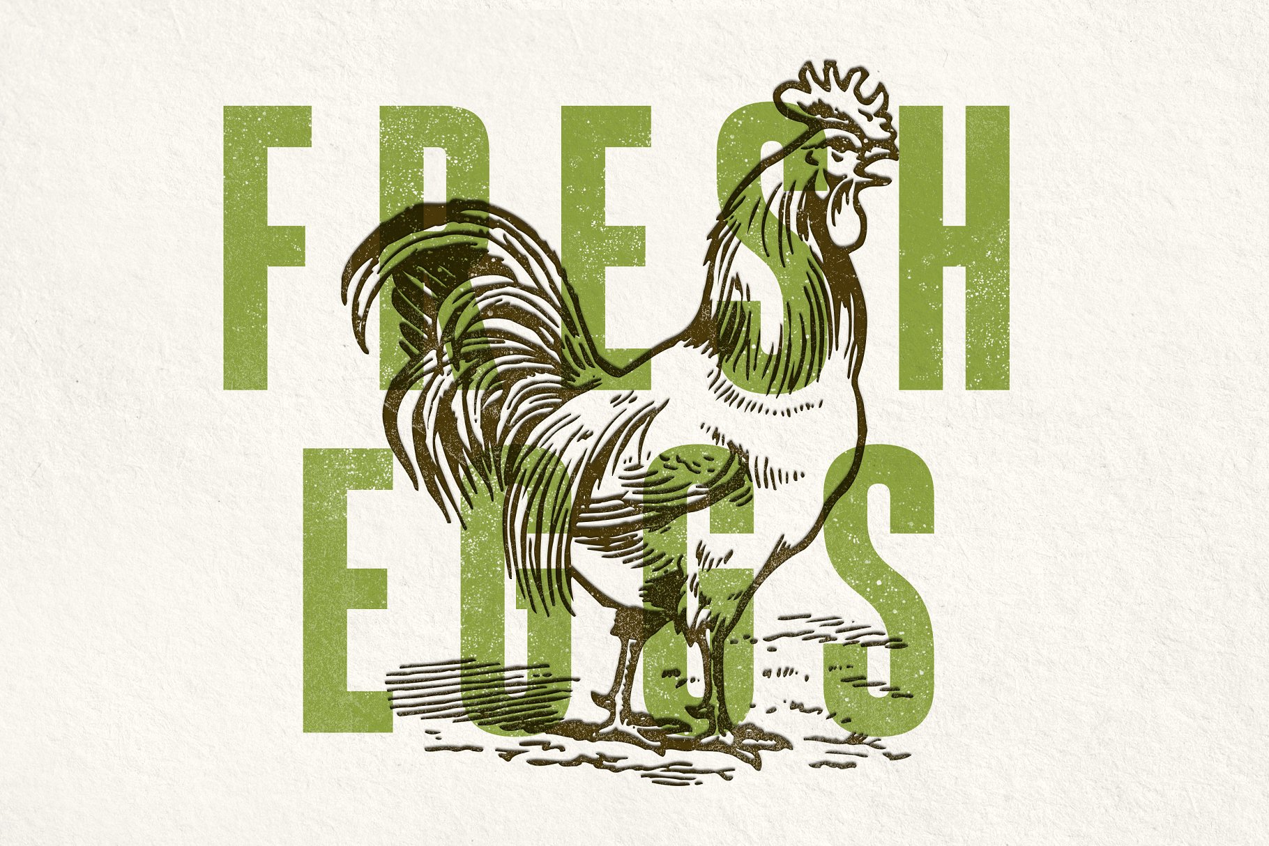 凸版印刷文本图层样式 RetroSupply LetterPress插图(1)