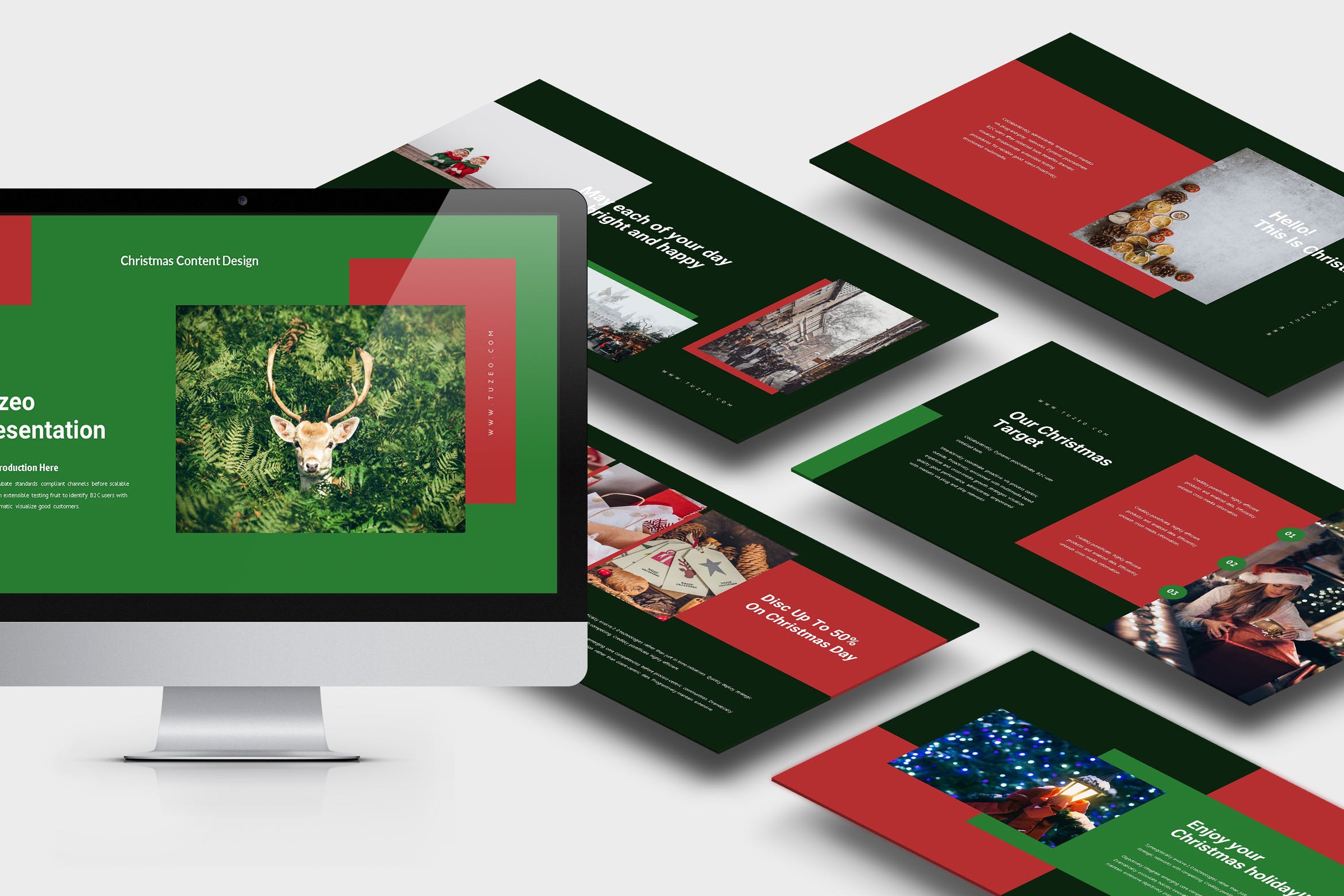 圣诞节活动促销主题Keynote幻灯片模板 Tuzeo : Christmas Event Promo Keynote插图