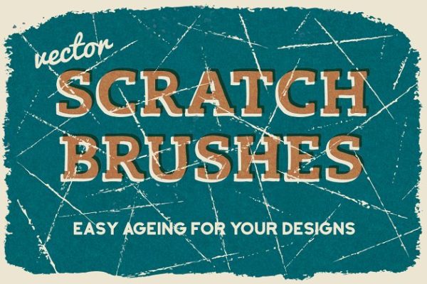 矢量做旧划痕AI笔刷 Vector Scratch Brushes