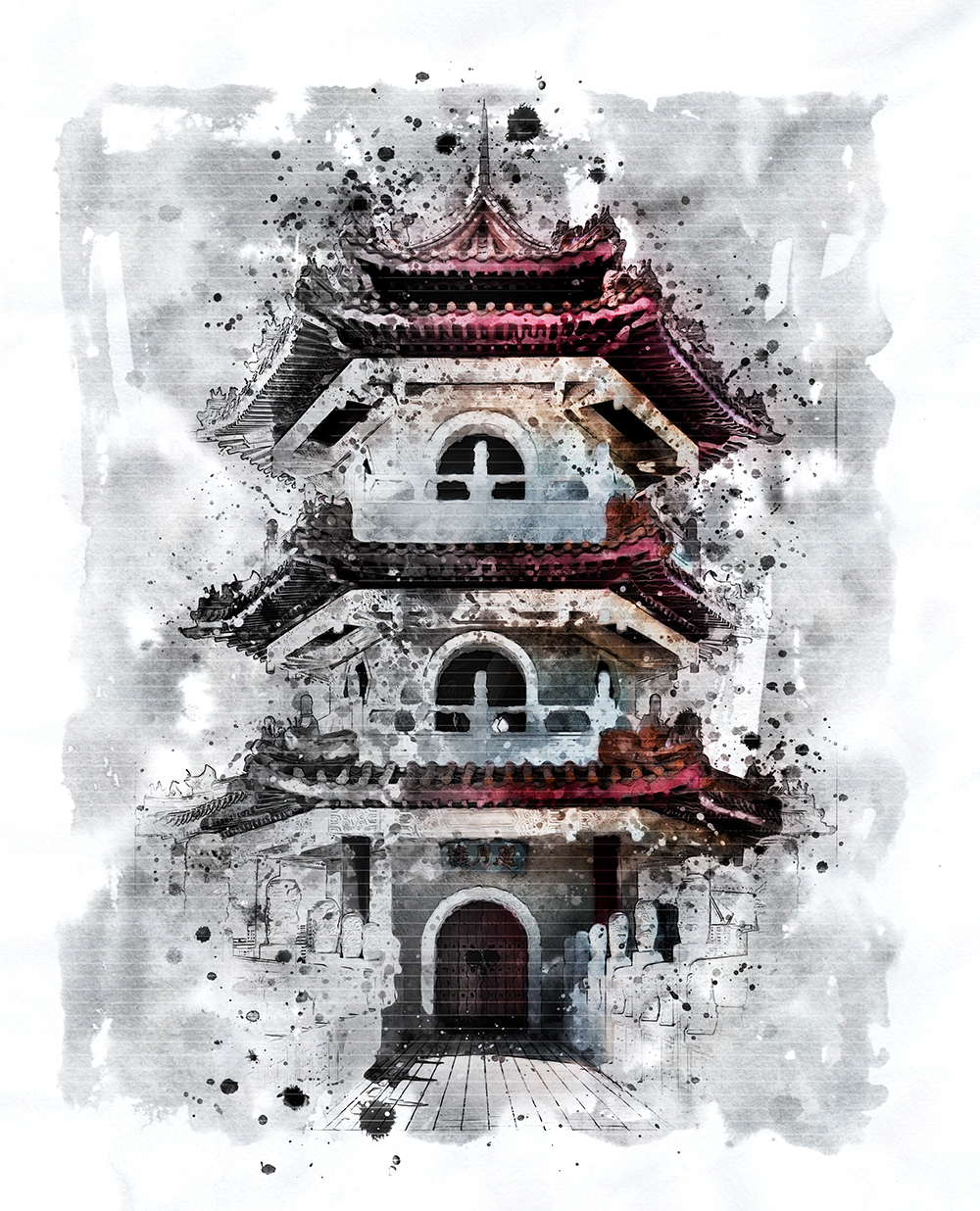 专业多功能水墨风格PS动作 Ink Art Photoshop Action插图(24)