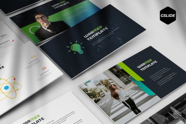 时尚高端多用途企业/个人Google Slides幻灯片模板 Warmer – Google Slides Template