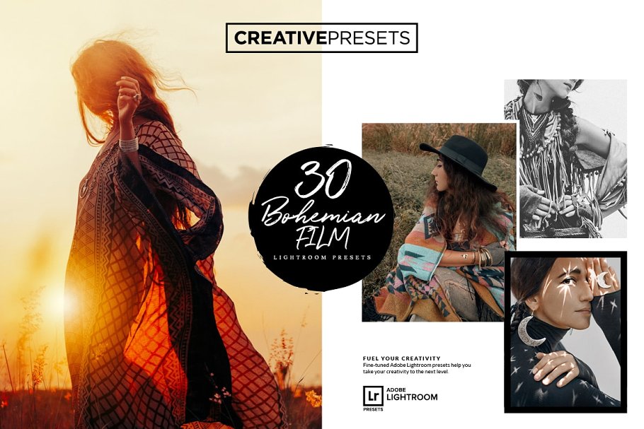 波西米亚风格色彩增强调色LR预设 Bohemian Style Lightroom Presets插图(1)