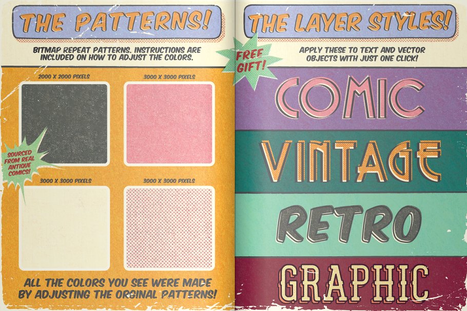 复古漫画书风格纹理AI笔刷 The Retro Comic Book Tool Kit插图(4)