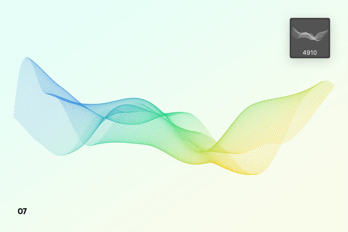 抽象数字网格波纹背景纹理PS笔刷 Digital Grid Waves Photoshop Brushes插图(10)