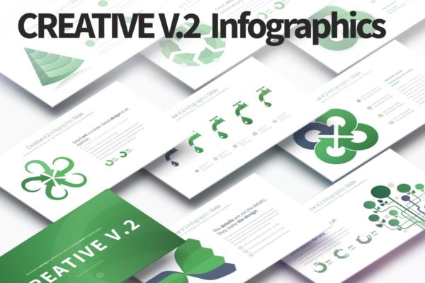 市场数据报告信息图表PPT幻灯片设计模板 Creative V.2 – PowerPoint Infographics Slides