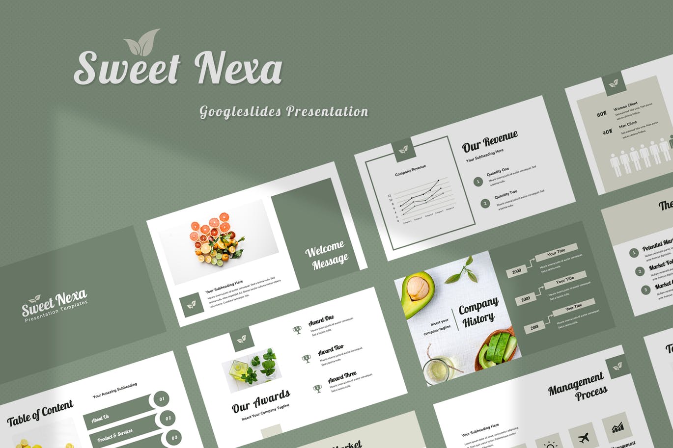 时尚清新高端大数据Google Slide谷歌幻灯片powerpoint演示模板（pptx）插图