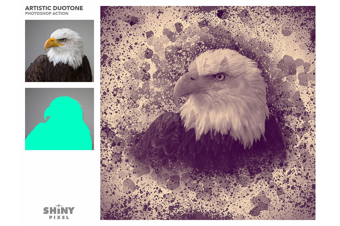 80年底双色调艺术风格效果图片处理PS动作 Artistic Duotone Effect – Photoshop Action插图(2)