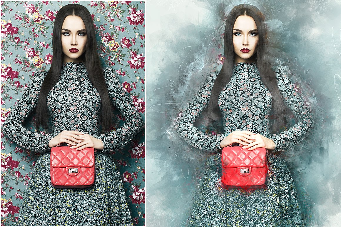 超酷水彩风格ps动作 Watercolor Photoshop Action插图(2)