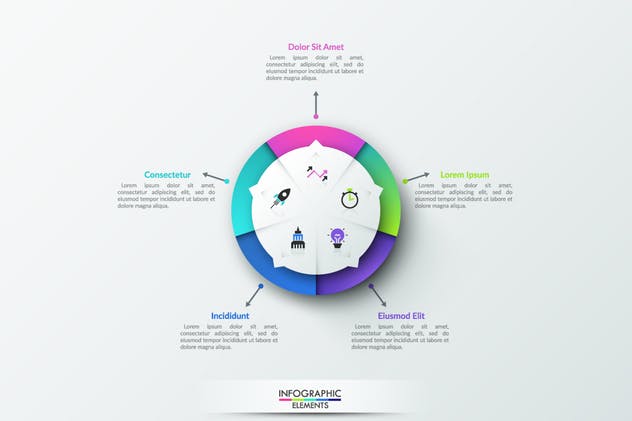 项目策划PPT模板信息图表矢量素材v14 Pure Shape Infographic. Part 14插图(3)