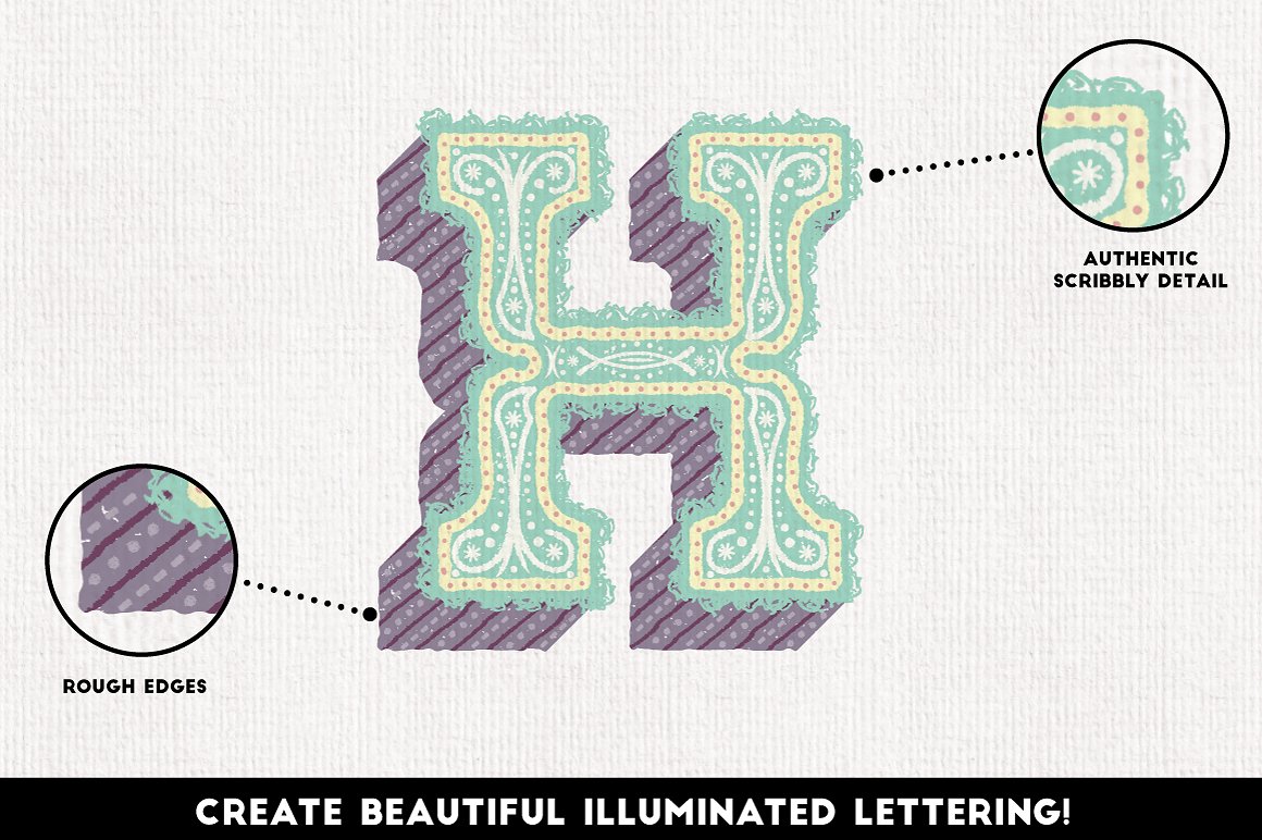 铅笔手绘风格图层样式 The Hand-drawn Pencil Type Tool Kit插图(4)