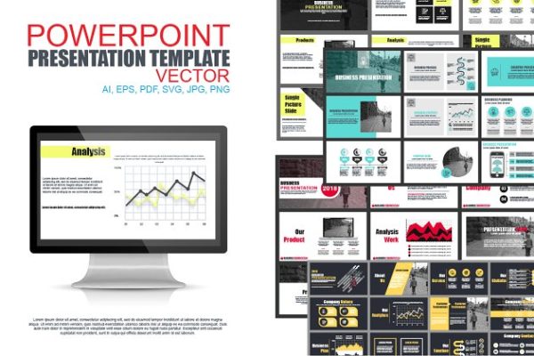 工作汇报绝配数据展示信息图表幻灯片模板 Powerpoint Slide Templates