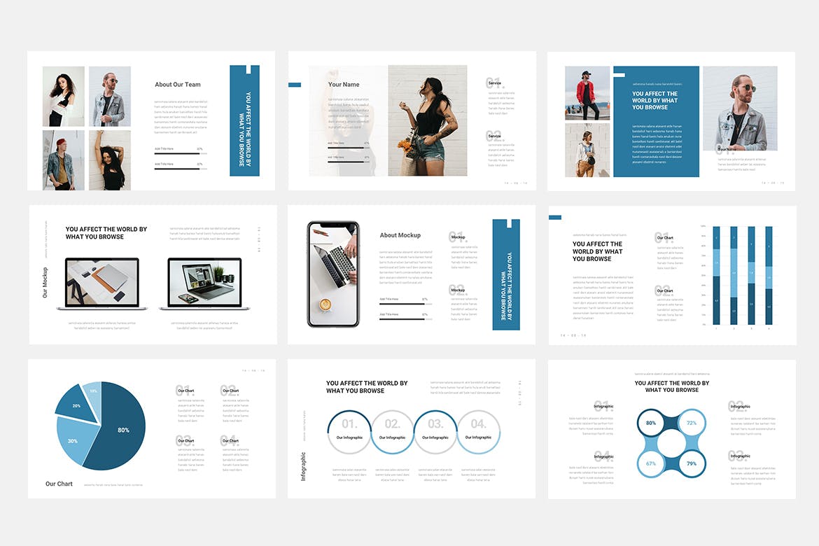 网络科技公司/项目路演素材库精选PPT模板 Netho – Networking Technology Powerpoint Template插图(3)