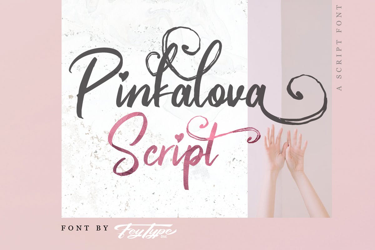充满爱意独特设计英文手写字体 Pinkalova – Handwritting Script Font插图