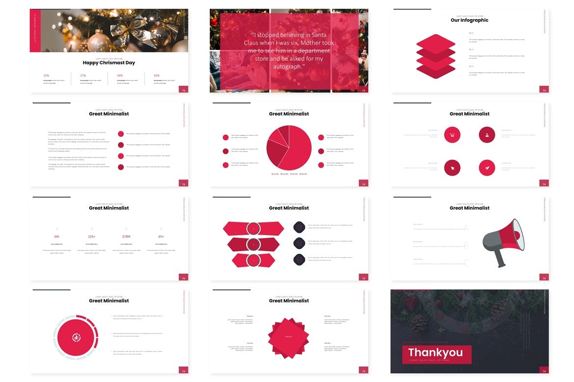 圣诞节节日主题风格Keynote幻灯片模板下载 Christmas – Keynote Template插图(4)