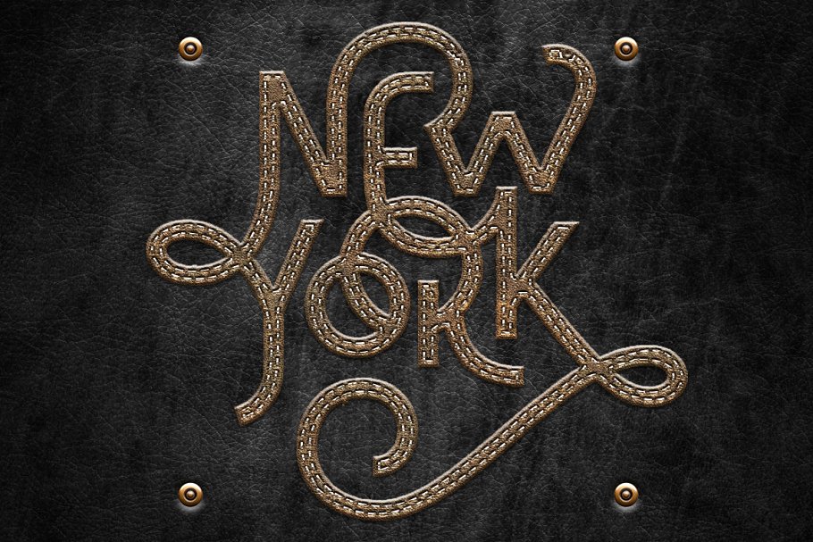 真皮皮革皮质质感纹理图层样式 Leather Layer Styles For Photoshop插图(3)