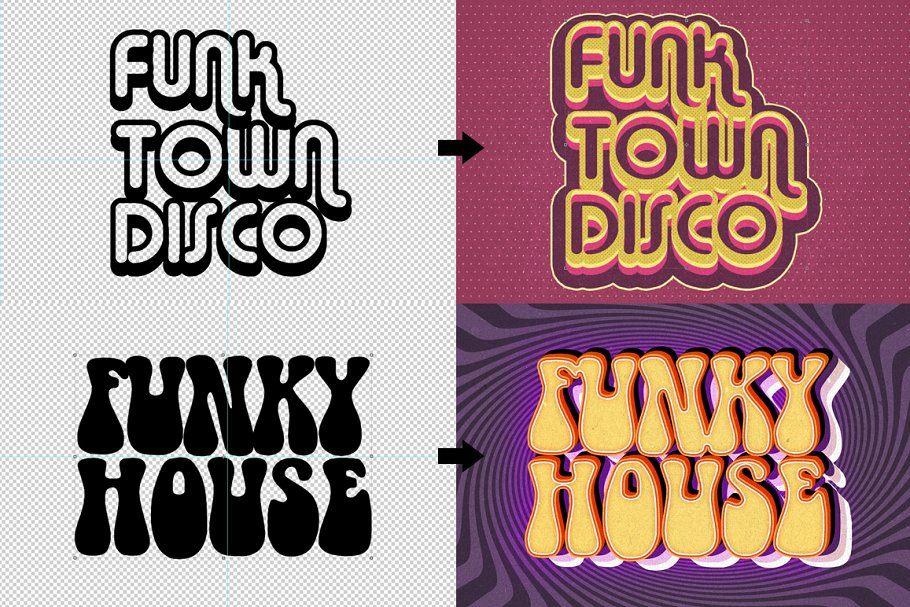 70s年度复古风格文本样式图层 70s Text Effects for Photoshop插图(16)