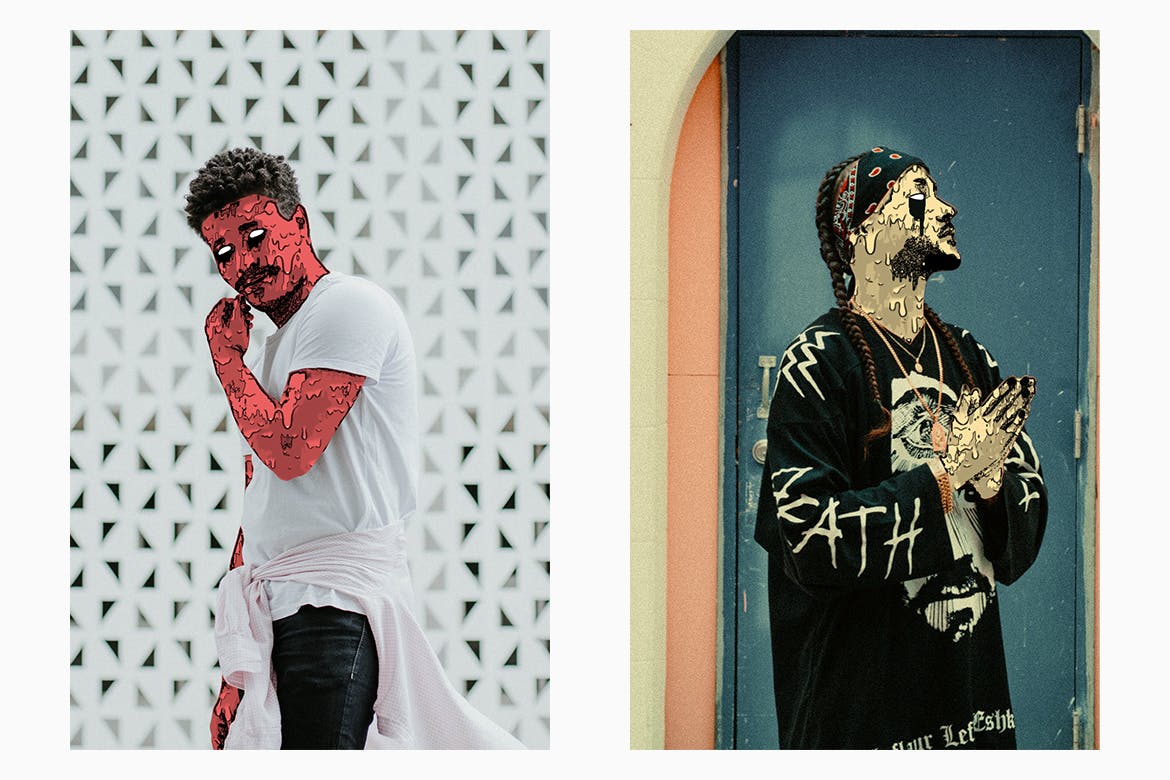 Instagram&Tumblr社交图片Grime艺术风格素材库精选PS动作 Animated Zombie Grime Art Photoshop Action插图(3)