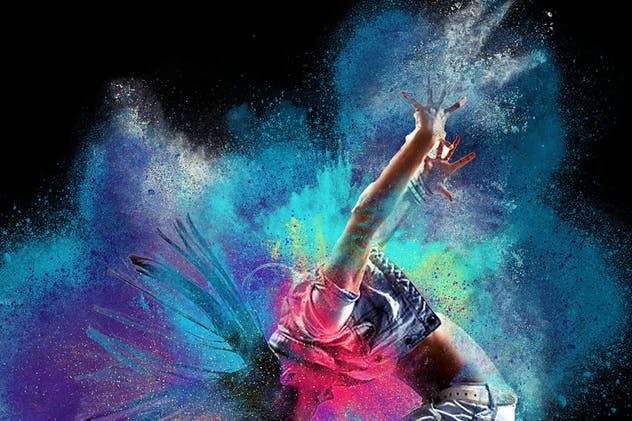 炫彩粉末喷溅特效PS动作 Color Dust Photoshop Action插图(10)