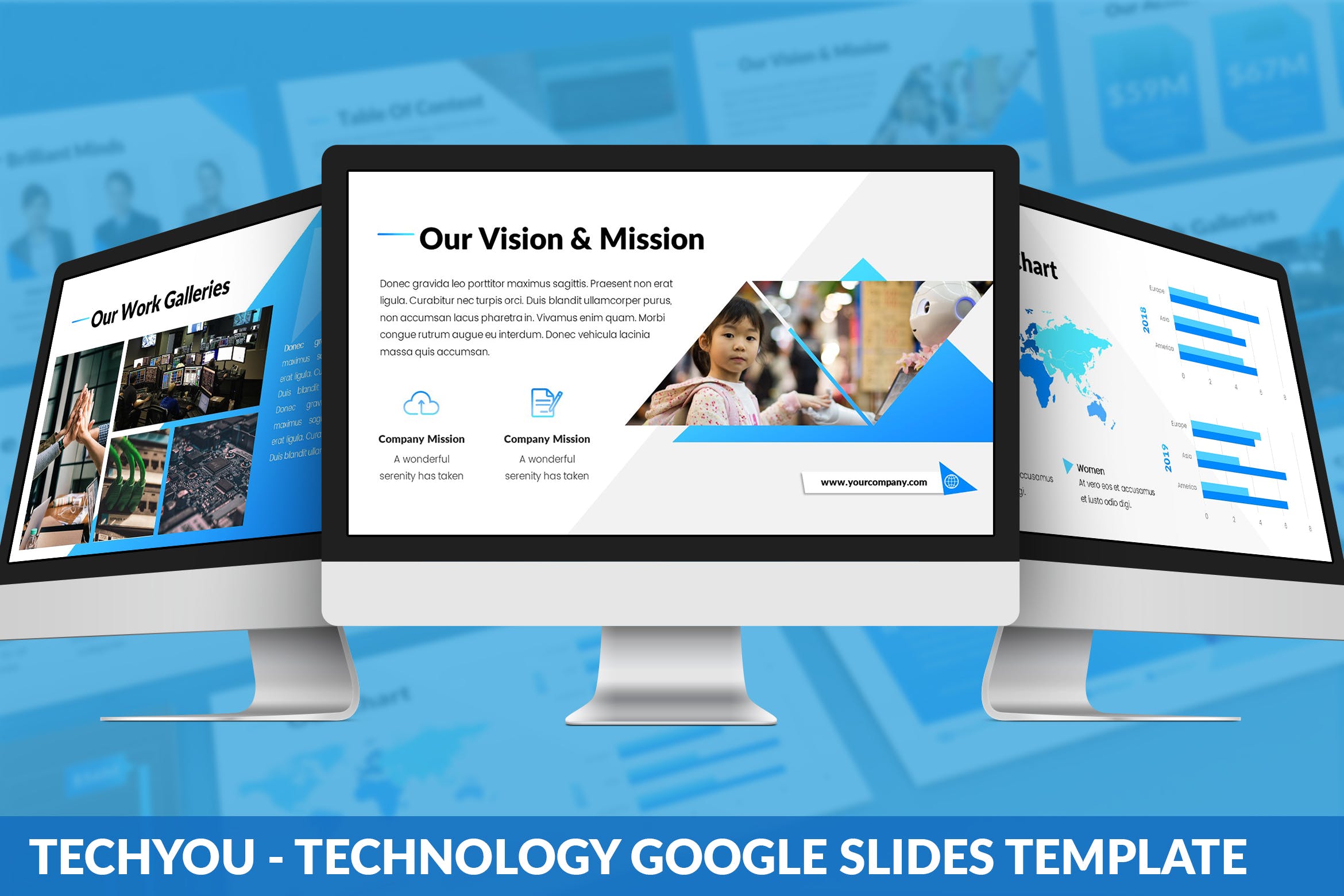 科技公司业务介绍素材库精选谷歌演示模板 TechYou – Technology Google Slides Template插图