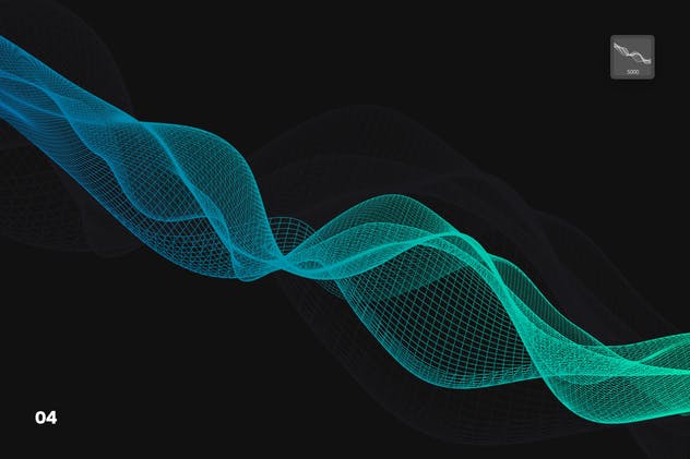 数字网络信号波纹线条PS笔刷 Digital Network Flow of Waves Photoshop Brushes插图(4)