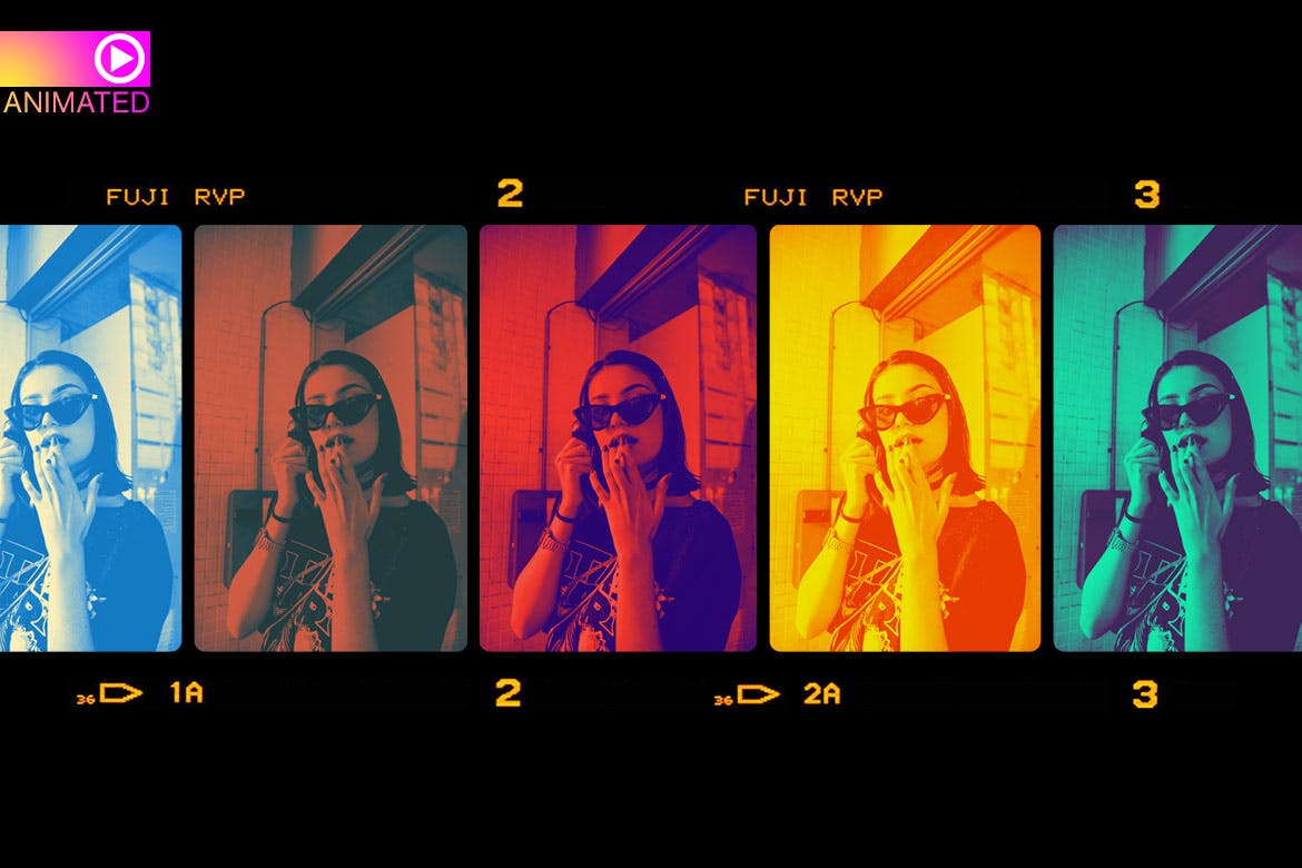 双色视差3D动画PS动作 Animated 3D Parallax Duoton Action插图