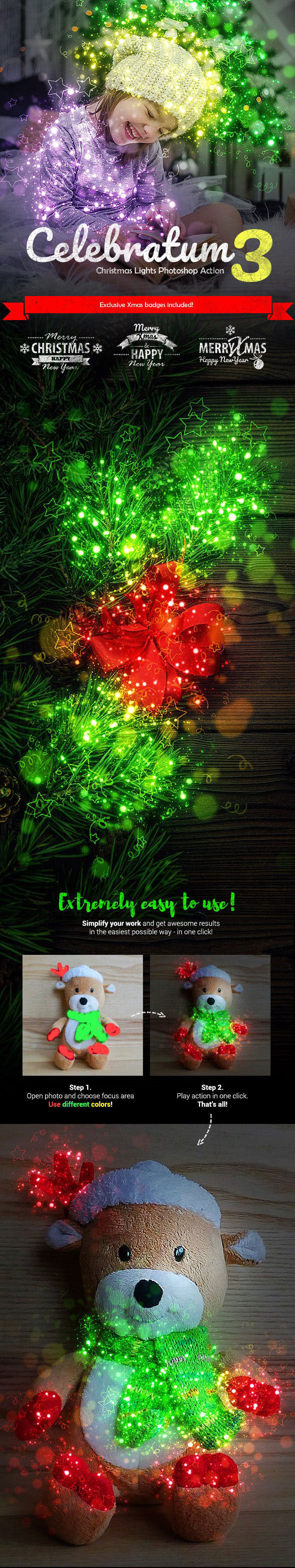 圣诞节灯光特效的PS动作下载 Celebratum 3 [atn]插图