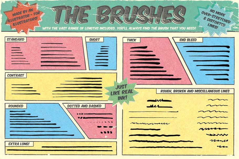 复古漫画书风格纹理AI笔刷 The Retro Comic Book Tool Kit插图(3)