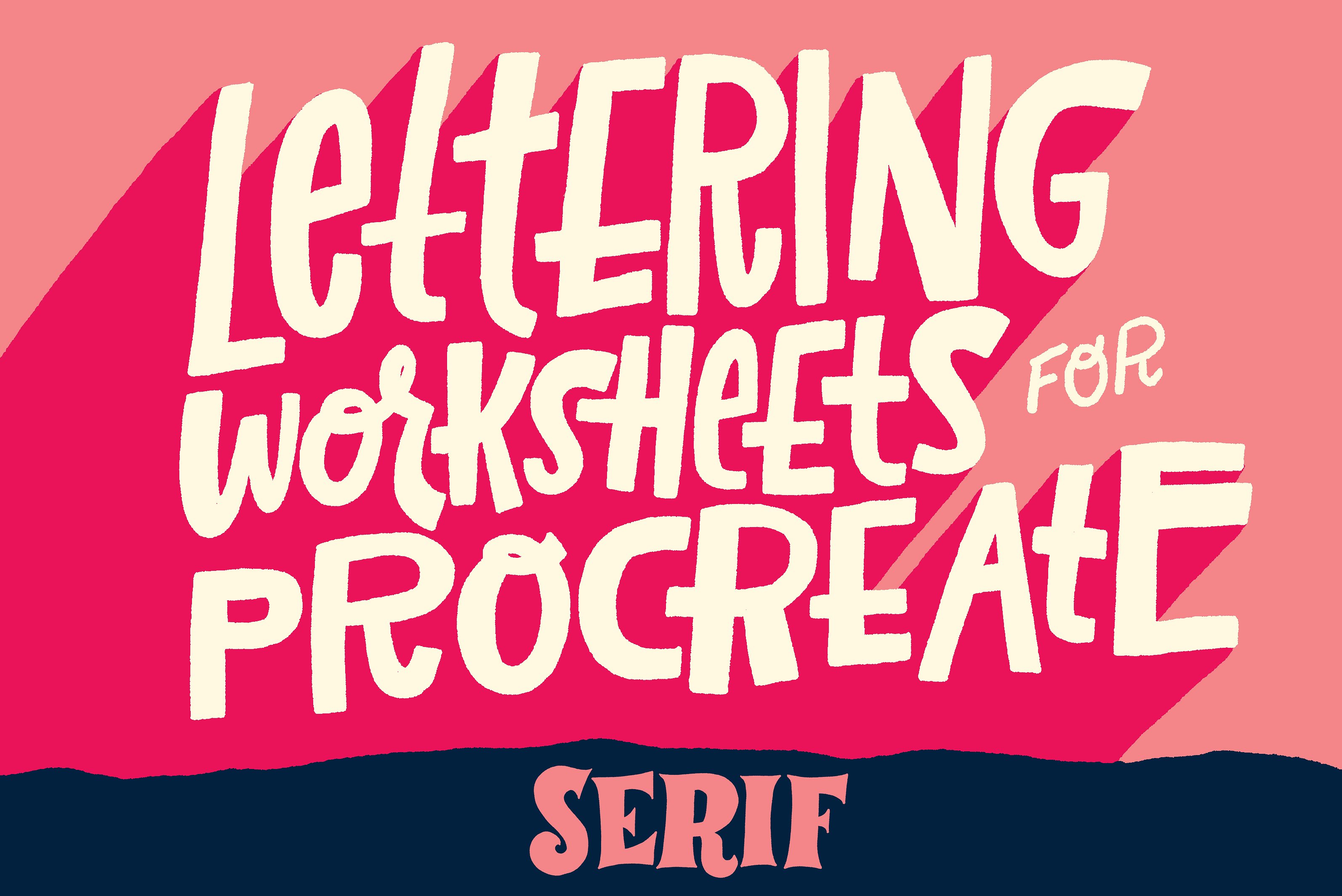 衬线字体Procreate&PS笔刷 Serif Lettering Worksheet插图