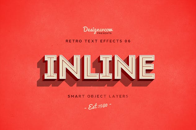 10款复古文本标题3D立体效果PS图层样式 Retro Text Effects V01插图(8)