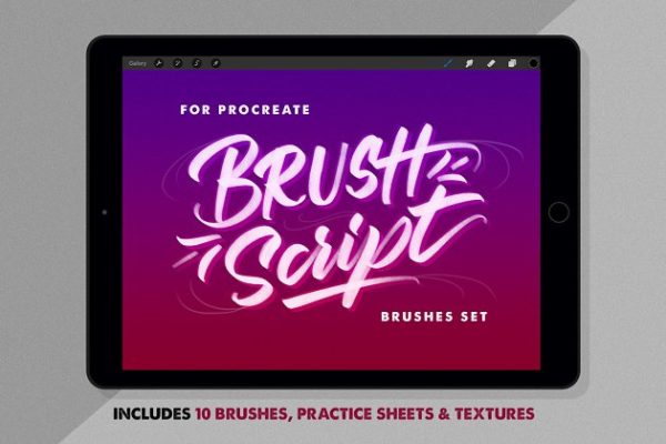 Procreate手绘工具包-纹理&amp;笔刷合集 BrushScript Bundle for Procreate