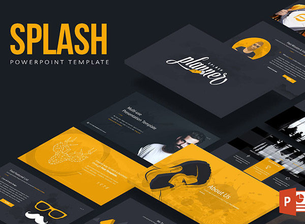 5颜色的高端时尚powerpoint幻灯片演示模版（ppt）