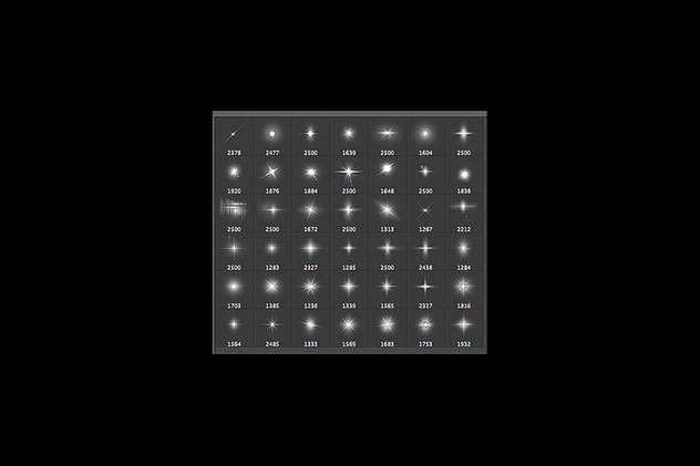 镜头眩光&星光效果PS笔刷 Lens Flare & Stars Photoshop Brushes插图(4)