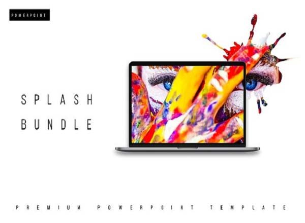 飞溅震撼视觉的PPT模板下载