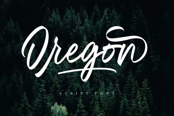 绘画画笔英文书法字体 Oregon Script MS