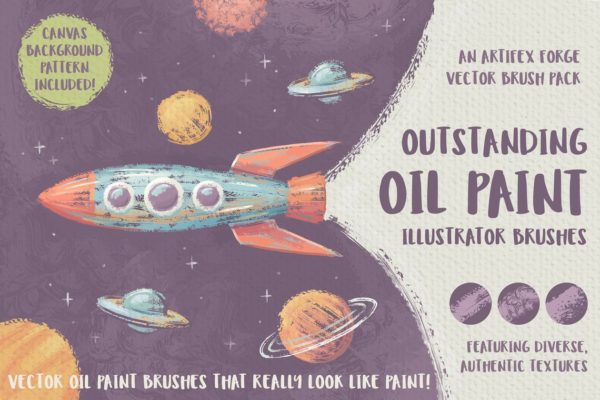 令人惊叹的油画AI笔刷 Outstanding Oil Paint Brushes