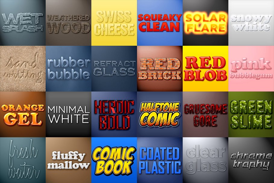 120个经典优质Photoshop图层样式大合集 Photoshop Styles Mega Collection 1插图(2)