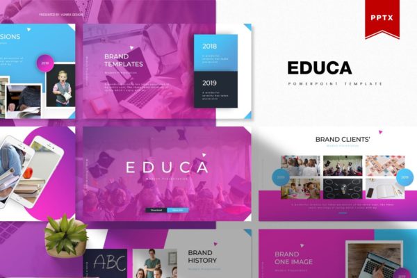 教育主题教育行业适用的PPT幻灯片模板 Educa | Powerpoint Template