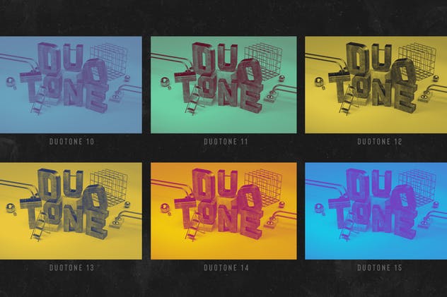 双色调照片调色PS动作 Duotone Photoshop Actions插图(7)