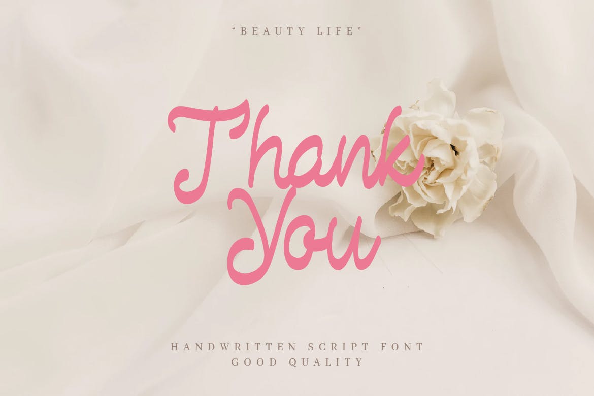 简单浪漫书写风格英文手写字体 Beauty Life – Romantic Handwritten Script插图(5)